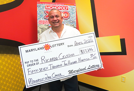 Catonsville’s Ricardo Celedon won a $57,296 Rolling Cash Jackpot in the MONOPOLY™ second-chance promotion!