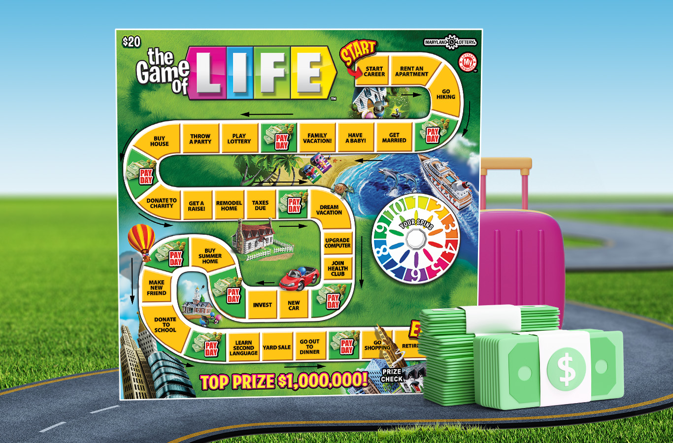 Play THE GAME OF LIFE™ Scratch-Off for your chance to win up to $1 million instantly or up to $25,000 in second-chance drawings!
