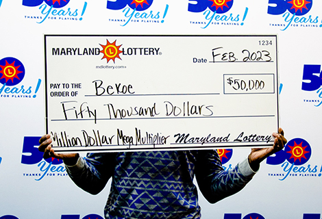 Emmanuel Bekoe of Hagerstown was visiting his sister in Gaithersburg when he won his $50,000 scratch-off prize.