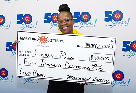 Kim Pullen of Baltimore added a scratch-off to her daily numbers routine and ended up with a $50,000 win.