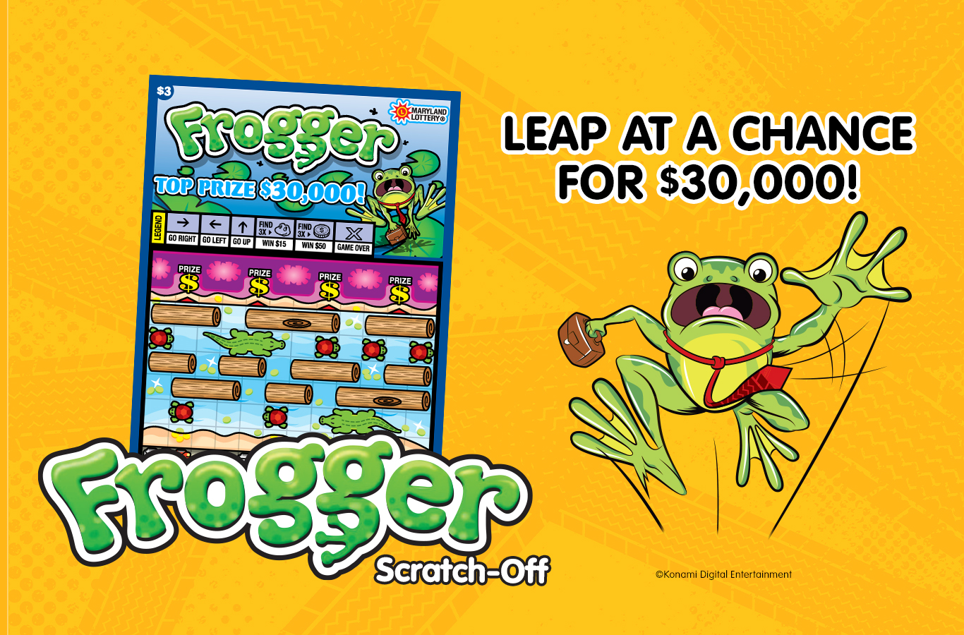 Get the fun of the classic arcade game in a new scratch-off. You could win up to $30,000 instantly!