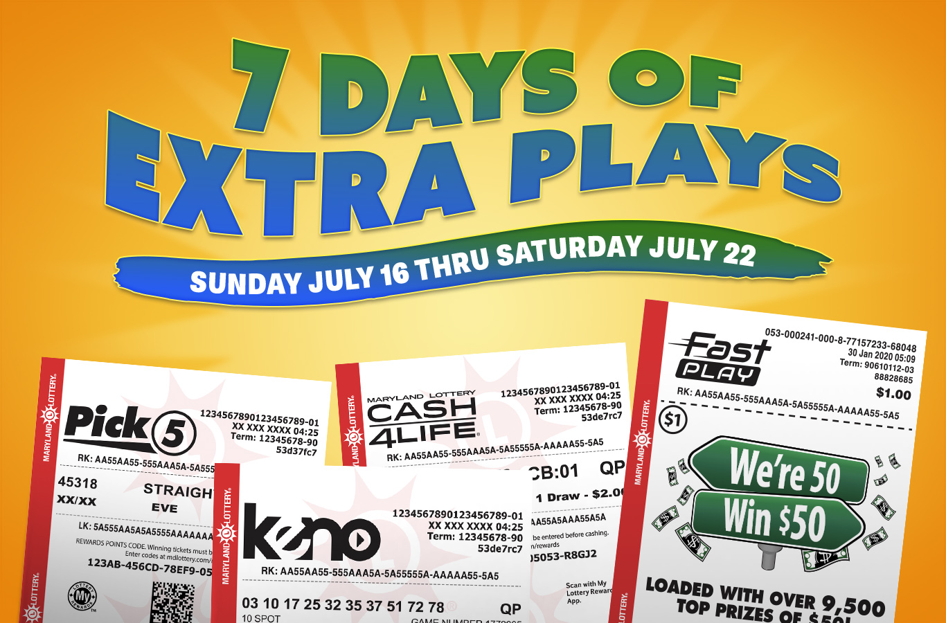 Happy Lottery Week! Play DRAW or FAST PLAY games from July 16th to July 22nd and you could win a FREE game!*