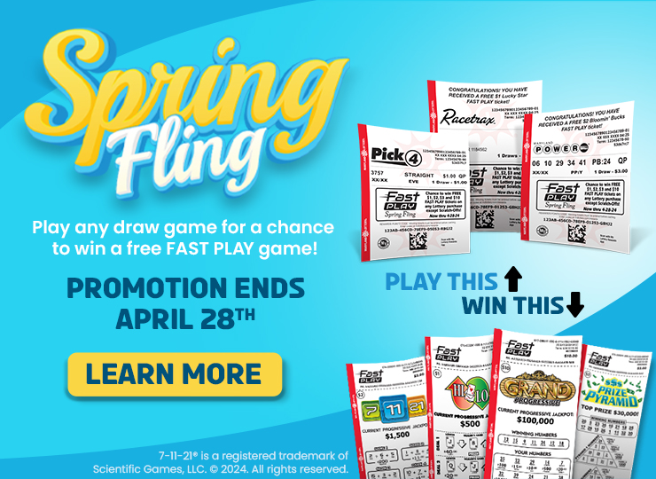 Play any draw game for a chance to win a free FAST PLAY game!