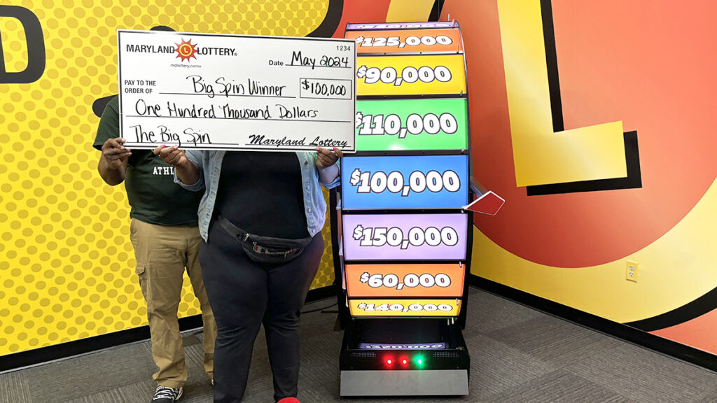 The Big Spin Wheel landed on $100,000 for the first winner, who hails from Baltimore.