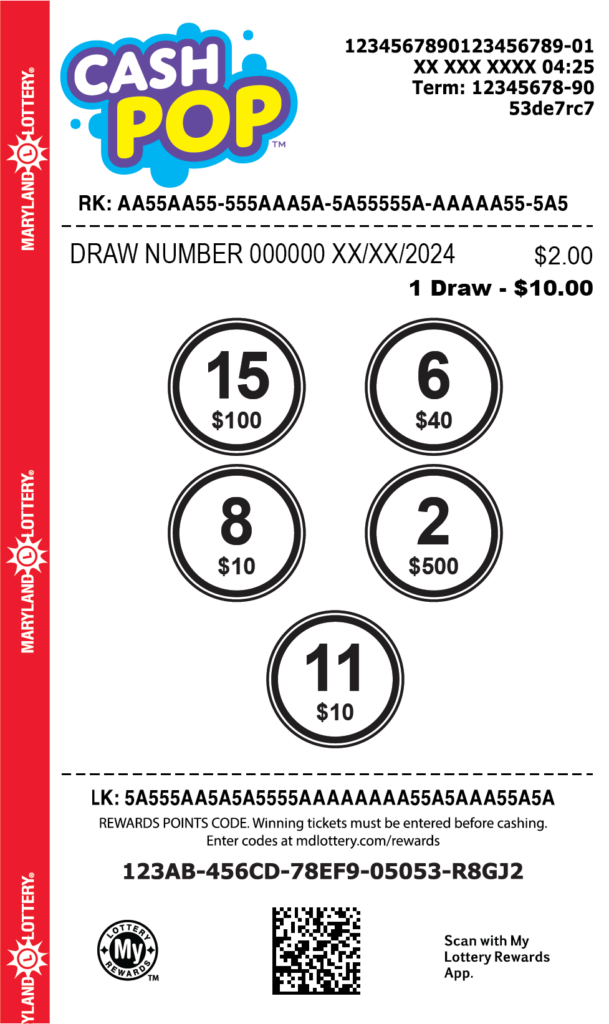 CASH POP Maryland Lottery
