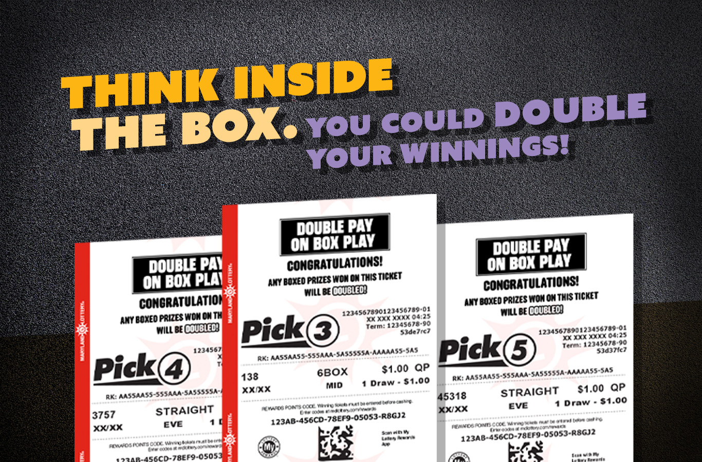 Box your numbers when you play Pick 3, Pick 4, or Pick 5 through March 9th for a chance at a double payout!