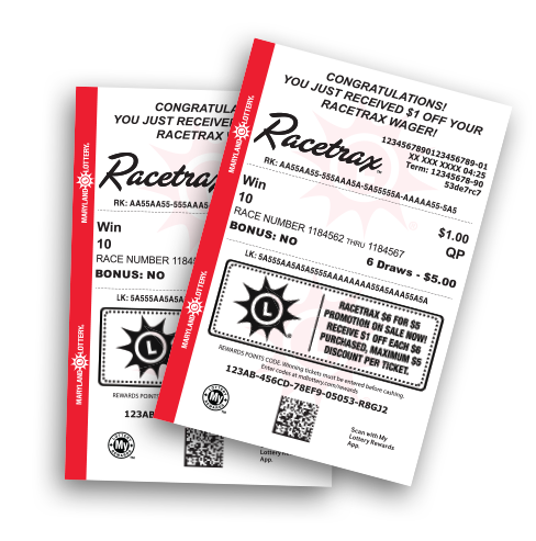 racetrax playslips with winning message on them