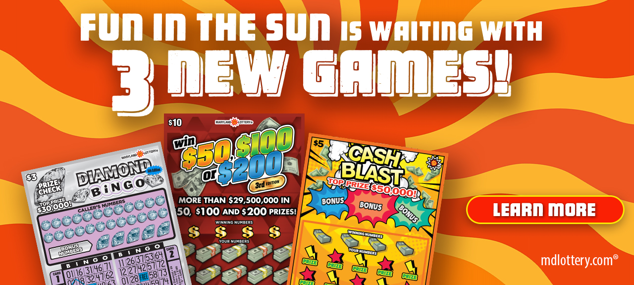 Fun in the sun is waiting with 3 new scratch-off games!