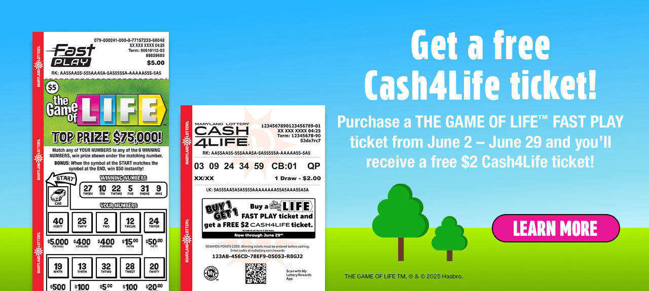 Win a free Cash4Life ticket.