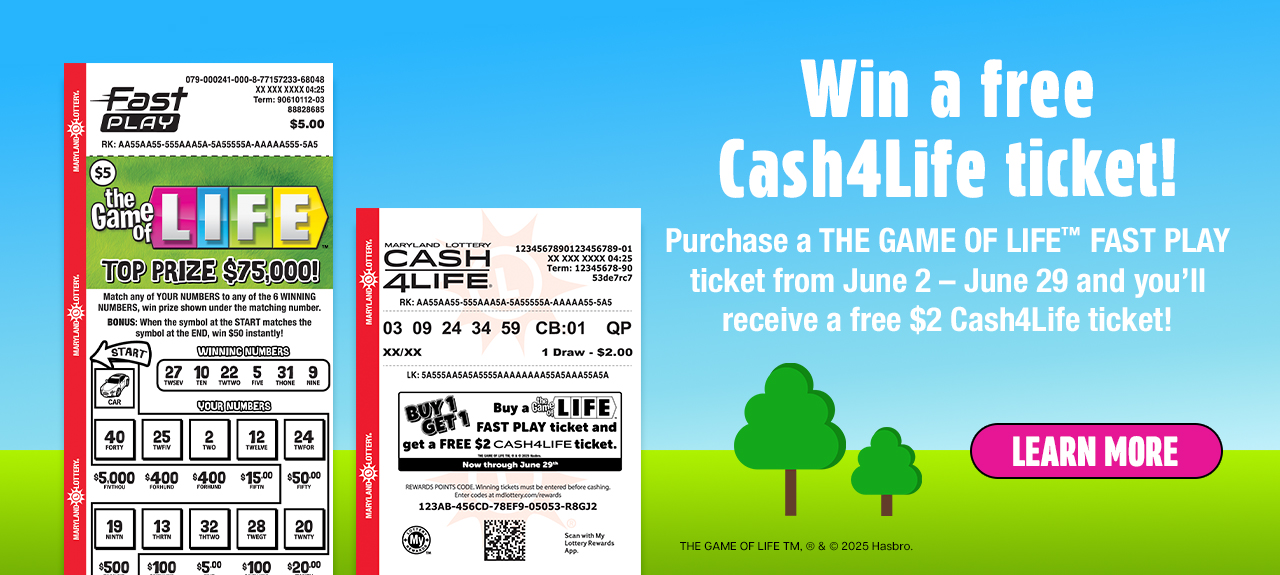 Win a free Cash4Life ticket.