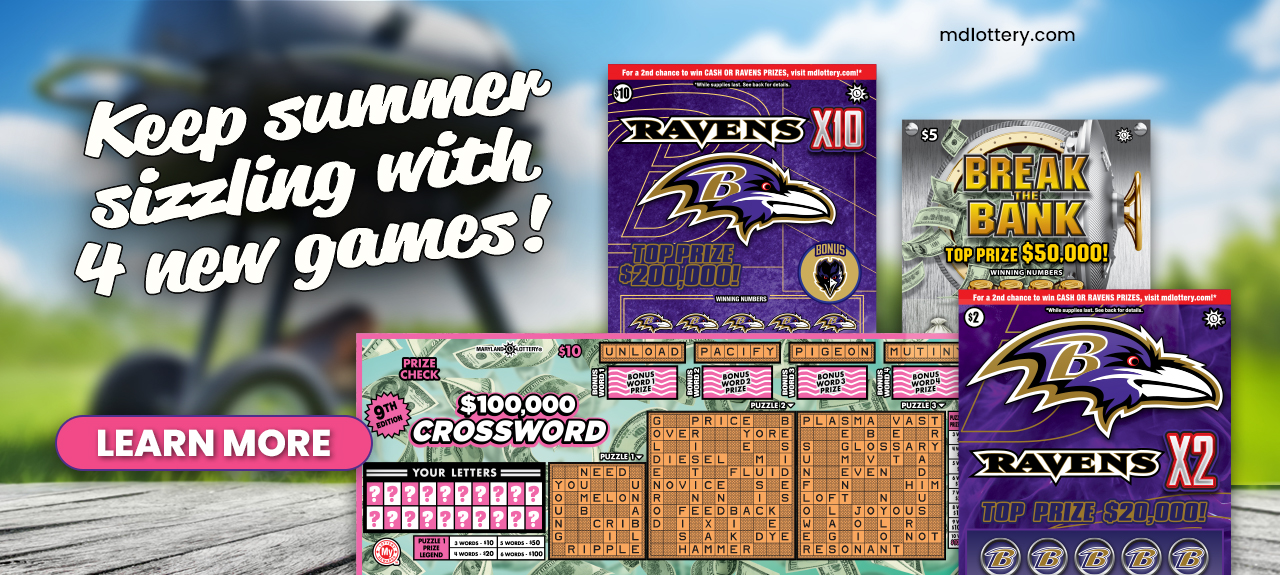 keep summer sizzling with 4 new scratch-off games!