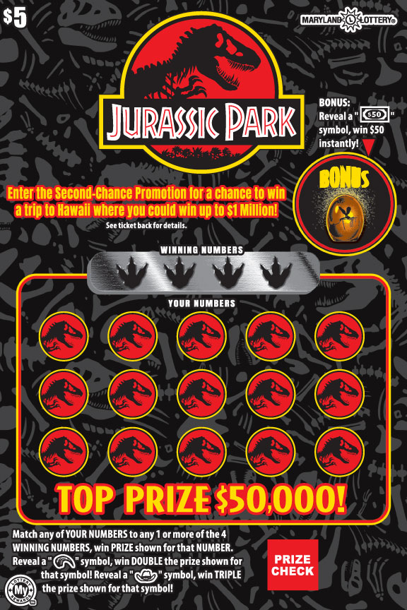 jurassic park scratch off ticket