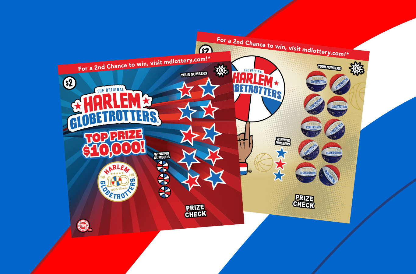 Join 100 years of fun by playing Harlem Globetrotters Scratch-Offs and entering the second-chance promotion, now through 1/19!