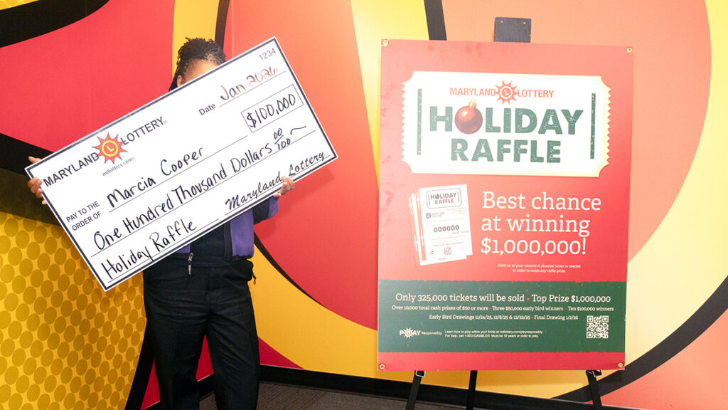 Marcia Cooper, of Aberdeen, claims one of the ten $100,000 winning Holiday Raffle prizes and is planning a wedding.