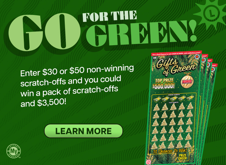 Enter $30 or $50 non-winning scratch-offs and you could win a pack of scratch-offs and $3,500!