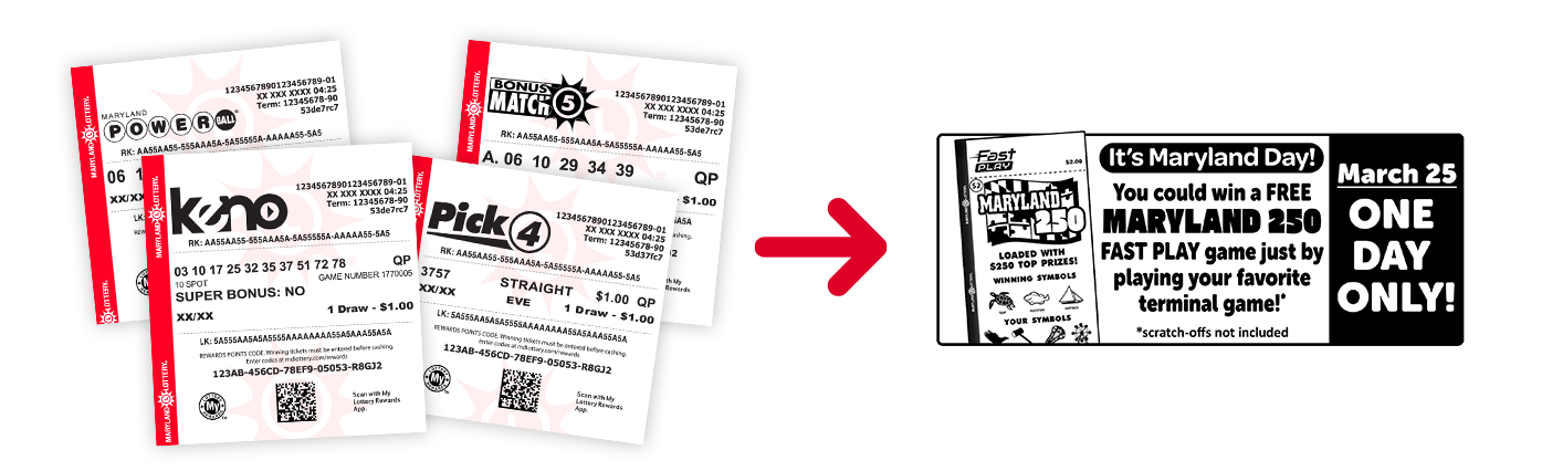 draw game tickets and the free play message that will print on them