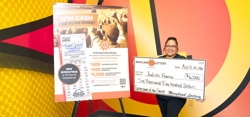Judith Franco of Montgomery Village quickly became an Orioles fan on April 13 when she won $6,500 as the Contestant of the Game.