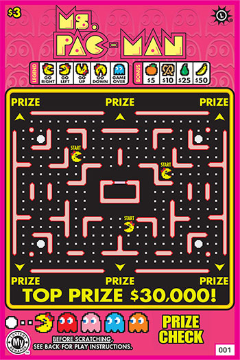 ms. pac man scratch off ticket
