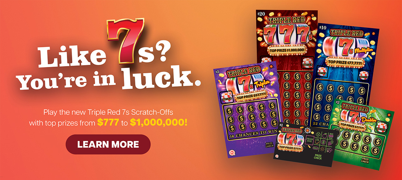 Like sevens? you're in luck. play the new triple red sevens scratch-offs with top prizes from $777 to $1,000,000! learn more.