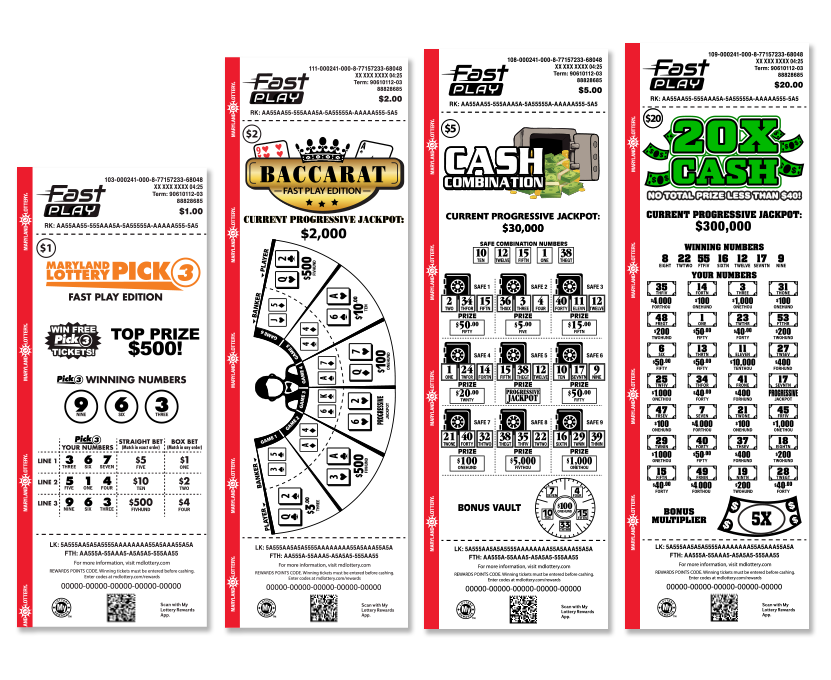 Examples of the free FAST PLAY tickets you could win