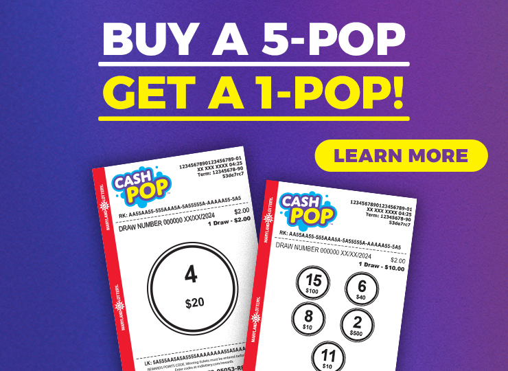 CASH POP - buy a 5 pop, get a 5 pop! learn more