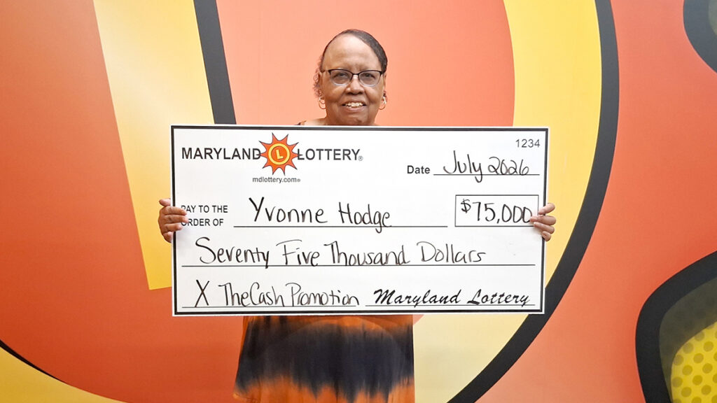 Yvonne Hodge of Upper Marlboro won $75,000 from the X the Cash second-chance promotion.