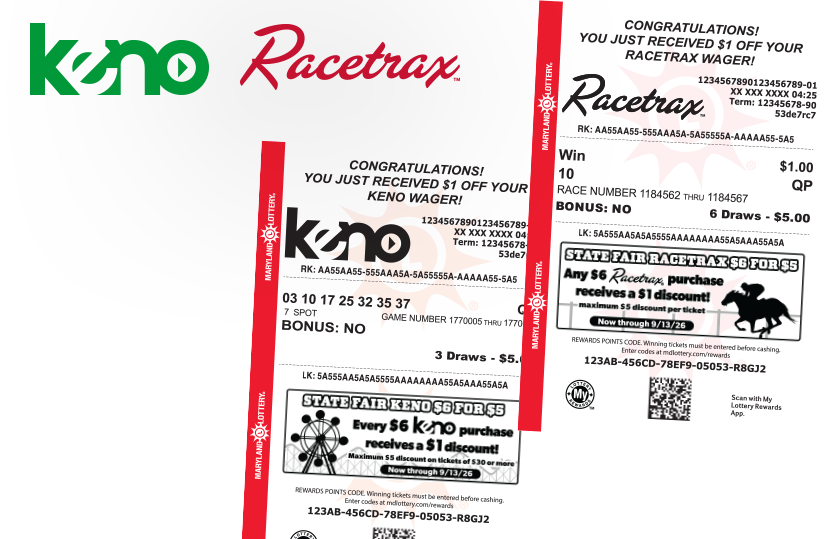 keno and racetrax tickets