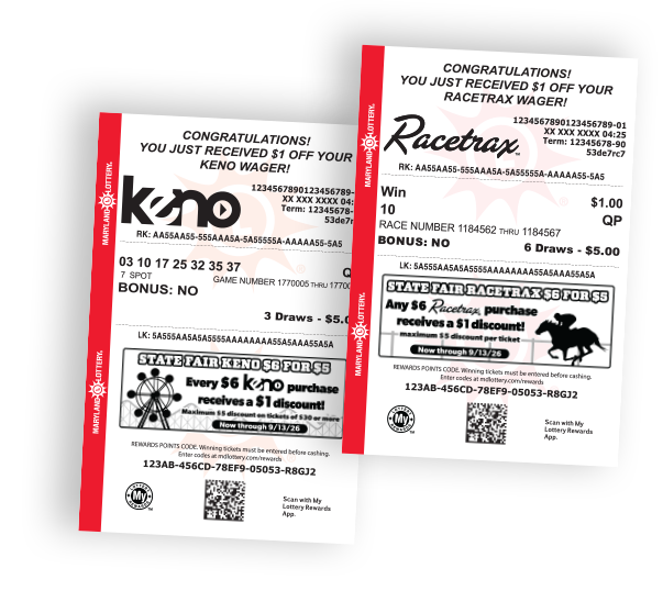 keno and racetrax ticket images