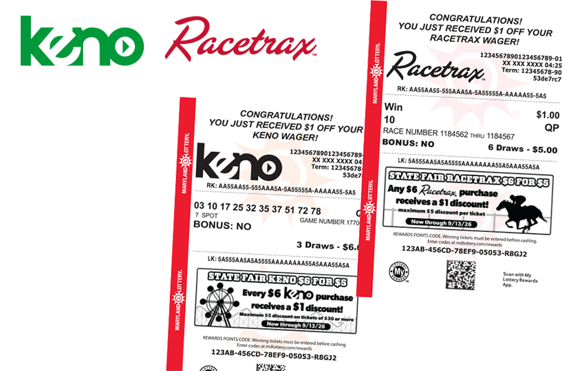 keno and racetrax tickets