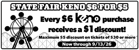 keno promotion message as it appears on playslips