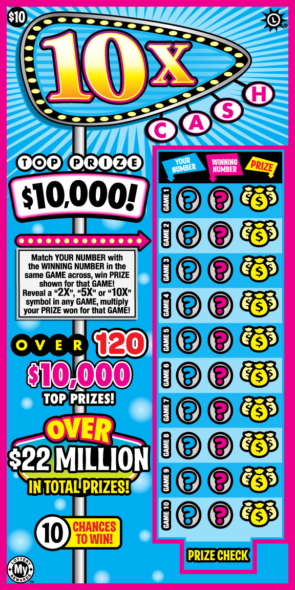 10X Cash Maryland scratch-off ticket