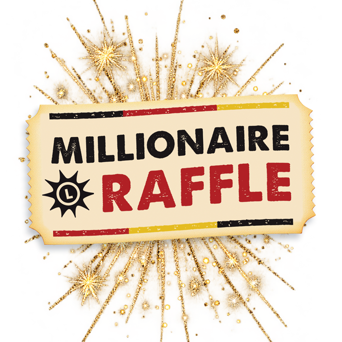millionaire raffle ticket logo